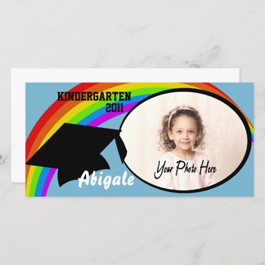 幼稚園の卒業写真の発表 案内状 (正面/裏面)