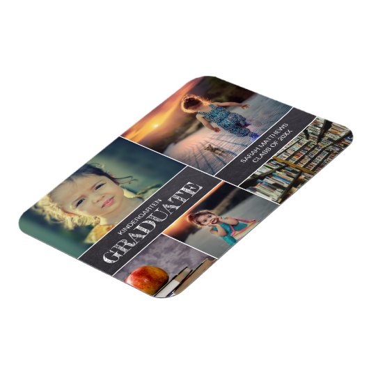 幼稚園の卒業写真コラージュのお知らせ マグネット (左側)