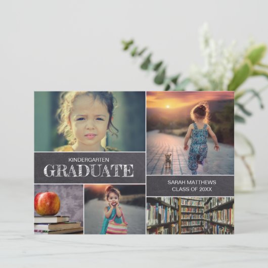 幼稚園の卒業写真コラージュのお知らせ 招待状 (スタンド正面)