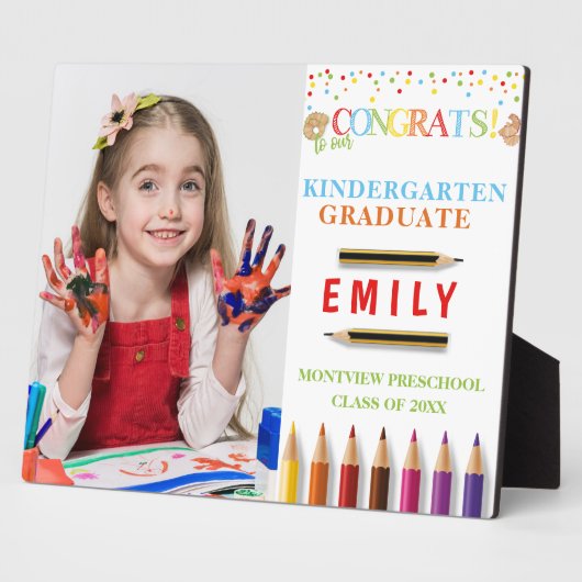 幼稚園の卒業写真記念 フォトプラーク (側面)