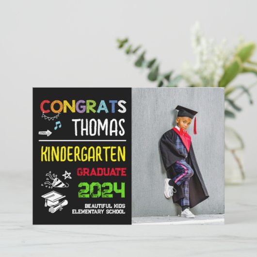 幼稚園の卒業学校写真発表 招待状 (スタンド正面)