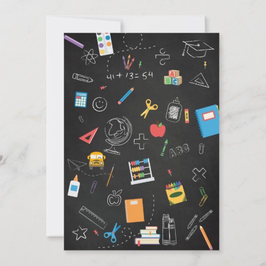 幼稚園の卒業式のシャルボード – 任意の年を編集 招待状 (裏面)