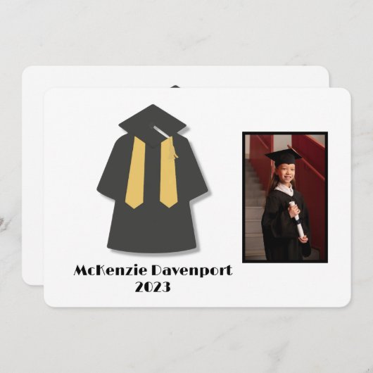 幼稚園の卒業式の追加フォト 招待状 (正面/裏面)