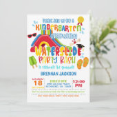 幼稚園の卒業式ウォータースライダーパーティー – 少年 招待状 (スタンド正面)