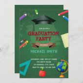 幼稚園の卒業式パーティーの招待状 招待状 (正面/裏面)