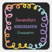 幼稚園の卒業 スクエアシール (正面)