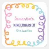 幼稚園の卒業 スクエアシール (正面)