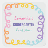 幼稚園の卒業 スクエアシール (正面)