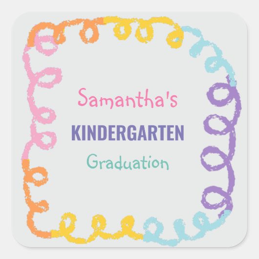 幼稚園の卒業 スクエアシール (正面)
