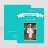 幼稚園の卒業 – ロビンの卵の青の写真 招待状 (正面/裏面)