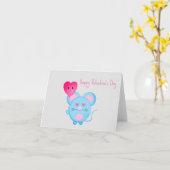 幼稚園の友達とネズミのバレンタインデー カード (黄色い花)