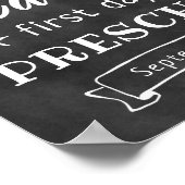 幼稚園の名前の最初の日ブラックシャルボードサイン ポスター (角)