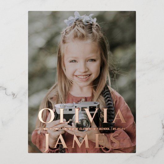 幼稚園の大学院写真発表会 箔シーズンポストカード (正面)