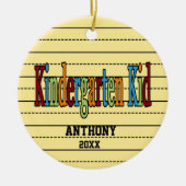 幼稚園の子供のクリスマスのオーナメント セラミックオーナメント (正面)