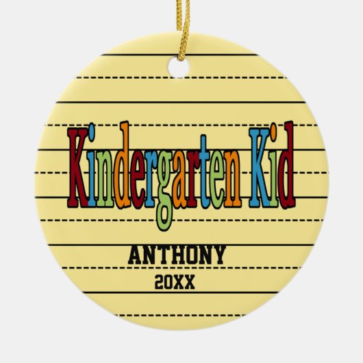 幼稚園の子供のクリスマスのオーナメント セラミックオーナメント (正面)