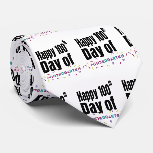 幼稚園の学校教師の幸せな100th日 ネクタイ (ロール)