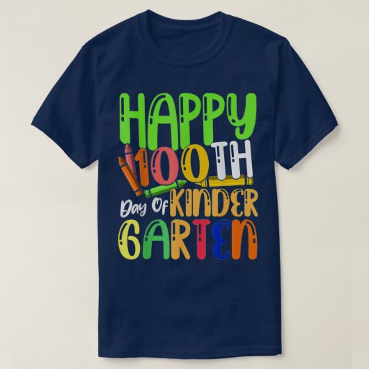 幼稚園の学生少年ガールズキッズギフト100日 Tシャツ (デザイン正面)