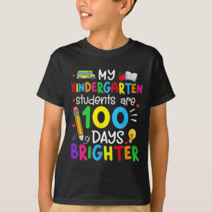 幼稚園の学生100名が明るい100日 Tシャツ