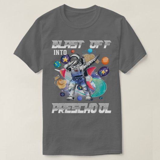 幼稚園の宇宙飛行士の宇宙をSに戻す Tシャツ (デザイン正面)