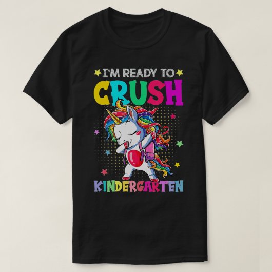 幼稚園の幸せな初日を潰す準備ができている Tシャツ (デザイン正面)