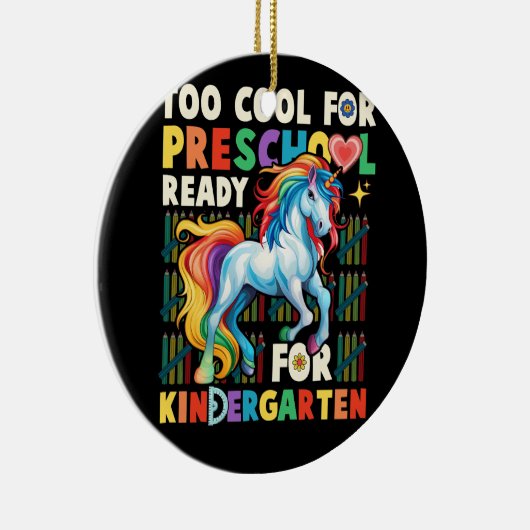 幼稚園の幼稚園の初日 セラミックオーナメント (右)