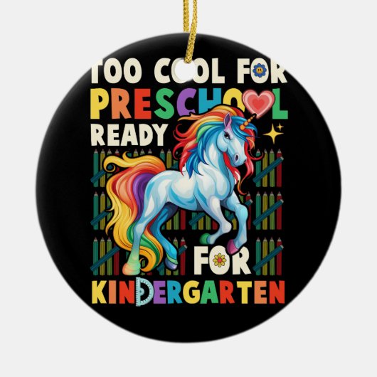 幼稚園の幼稚園の初日 セラミックオーナメント (正面)