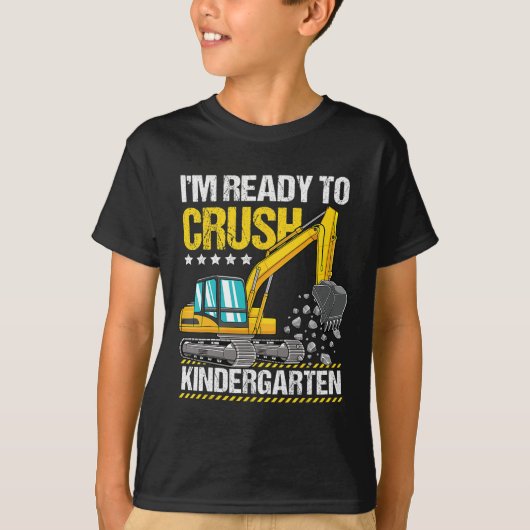 幼稚園の建設車両をぶっ壊すぞ Tシャツ (正面)