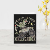 幼稚園の怪物トリュックをつぶす準備ができている女性 カード (黄色い花)