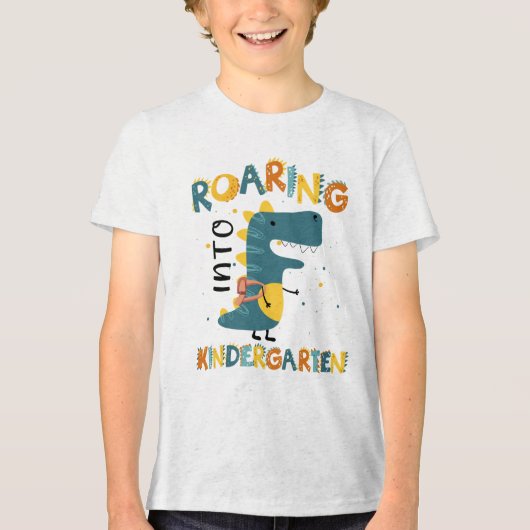 幼稚園の恐竜の学校のTシャツ トライブレンドTシャツ (正面)