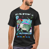 幼稚園の恐竜を最初の日にロックする準備ができて Tシャツ (正面)