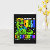幼稚園の恐竜を潰す準備ができている子供たち1st カード (黄色い花)