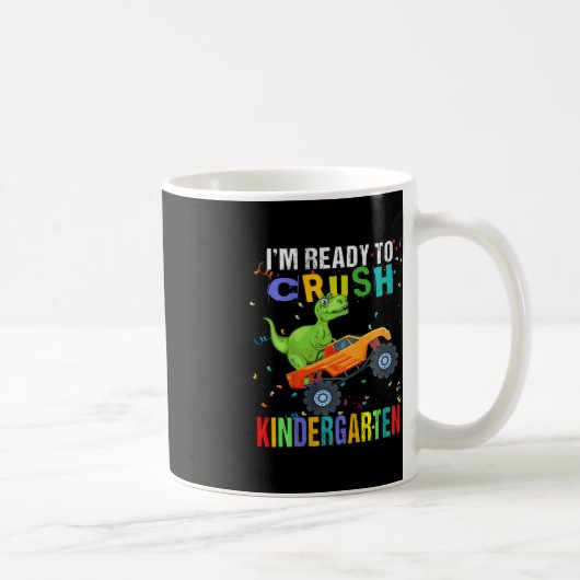 幼稚園の恐竜を潰す準備ができている子供たち コーヒーマグカップ (右)