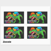 幼稚園の恐竜を潰す準備ができている 長方形シール (シート)