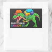 幼稚園の恐竜を潰す準備ができている 長方形シール (バッグ)