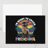 幼稚園の恐竜Tレックスをぶっ潰す準備ができた！ 招待状 (正面/裏面)