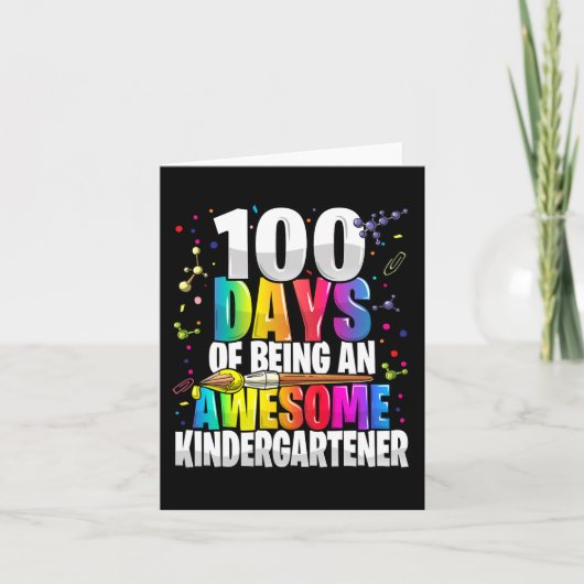 幼稚園の日100位の100素晴らし人の子供 カード (正面)