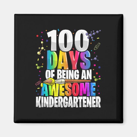 幼稚園の日100位の100素晴らし人の子供 マグネット (正面)