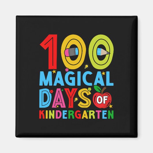 幼稚園の日100日目ハッピー マグネット (正面)
