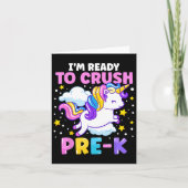 幼稚園の日K前のユニコーンをつぶす準備ができている カード (正面)