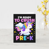 幼稚園の日K前のユニコーンをつぶす準備ができている カード (黄色い花)