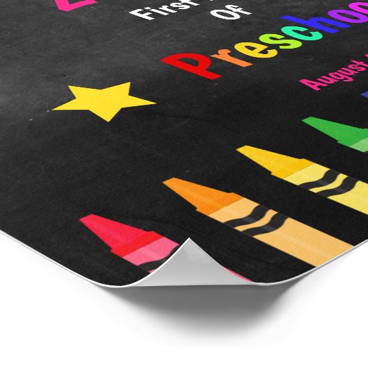 幼稚園の最初の日のかわいい虹 ポスター (角)