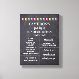 幼稚園の最初の日の私の看板 キャンバスプリント