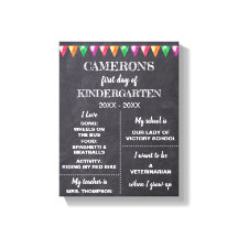 幼稚園の最初の日の私の看板