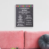 幼稚園の最初の日の私の看板 キャンバスプリント (インサイチュ (リビング))