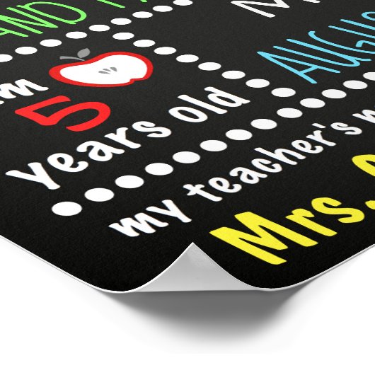 幼稚園の最初の日の黒板ポスター ポスター (角)