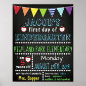 幼稚園の最初の日の黒板ポスター ポスター (正面)