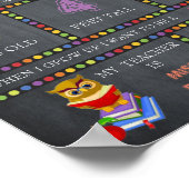 幼稚園の最初の日サイン女の子，チャックボード ポスター (角)