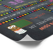 幼稚園の最初の日サイン女の子,チャックボード ポスター (角)