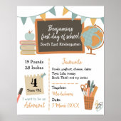 幼稚園の最初の日サイン ポスター (正面)