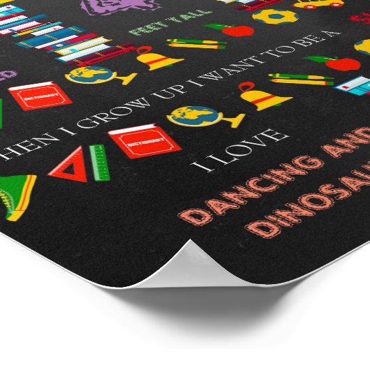 幼稚園の最初の日サインBOY,ブラック&カラー ポスター (角)